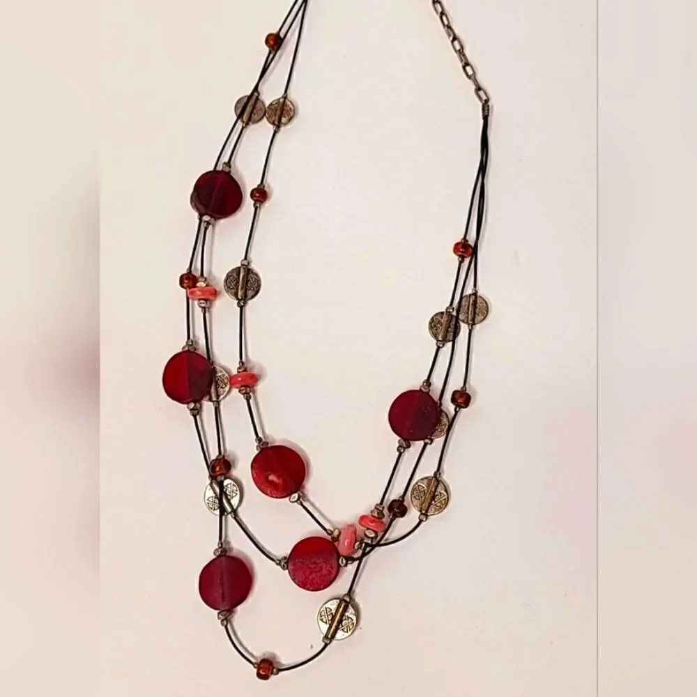 Vintage Triple Strand Illusion Necklace